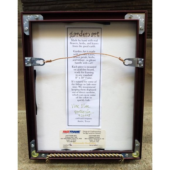 Natural Garden Foliage Art “Vine Man” Framed Wall Décor - Picture 2 of 5